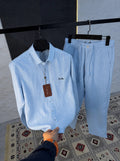 Men's Sky Linen Co-Ord Set | Premium Shirt & Pant Set