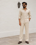 Men's Summer Beige Linen Co-Ord Set