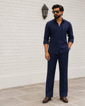 Men's Summer Blue Linen Co-Ord Set