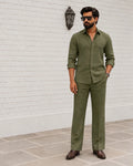 Men's Summer Green Linen Co-Ord Set