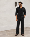 Men's Summer Black Linen Co-Ord Set