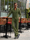 Men's Green Linen Outfit | Shirt & Pant Set