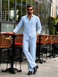 Men's Sky Linen Outfit | Shirt & Pant Set