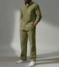Green Essence Top & Bottom Set Of Linen, Luxury And Style