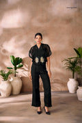 Black Luxe Organza Statement Co Ord Set