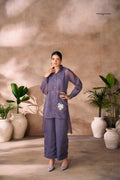 Ethereal Grey Floral Organza Ensemble Co Ord Set