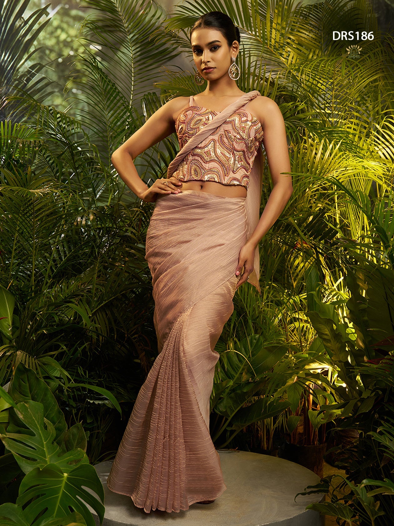 Royal Pure Tissue Designer Ready-to-Wear Saree with Heavy Embroidered Blouse