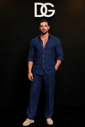 Blue Amalfi Top & Bottom Set Of Linen, Luxury And Style