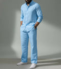 Sky Coastal Top & Bottom Set Of Linen, Luxury And Style