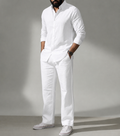 White Coastal Top & Bottom Set Of Linen, Luxury And Style