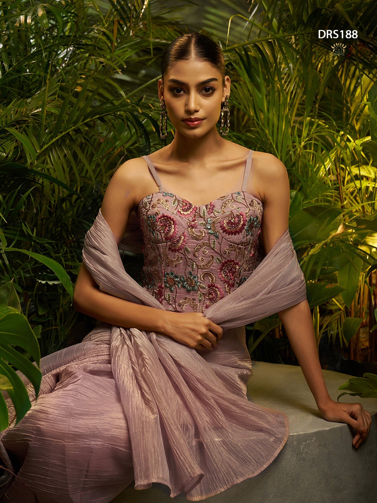 Luxury Pure Tissue Ready-to-Wear Pre-Draped Saree with Embroidered Stitched Blouse