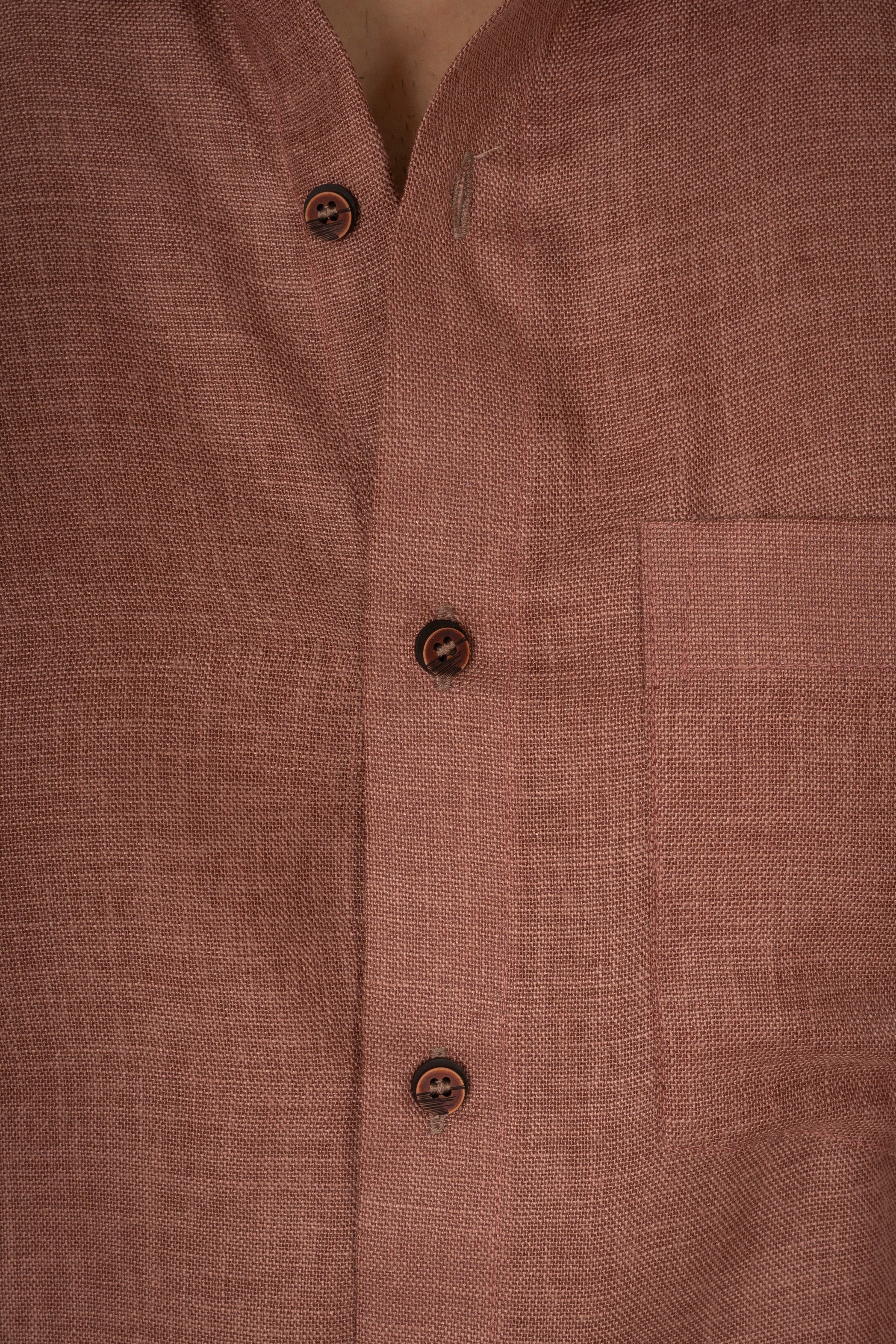 Men's Brown Linen Co-Ord Set | Premium Casual Shirt & Pant Outfit