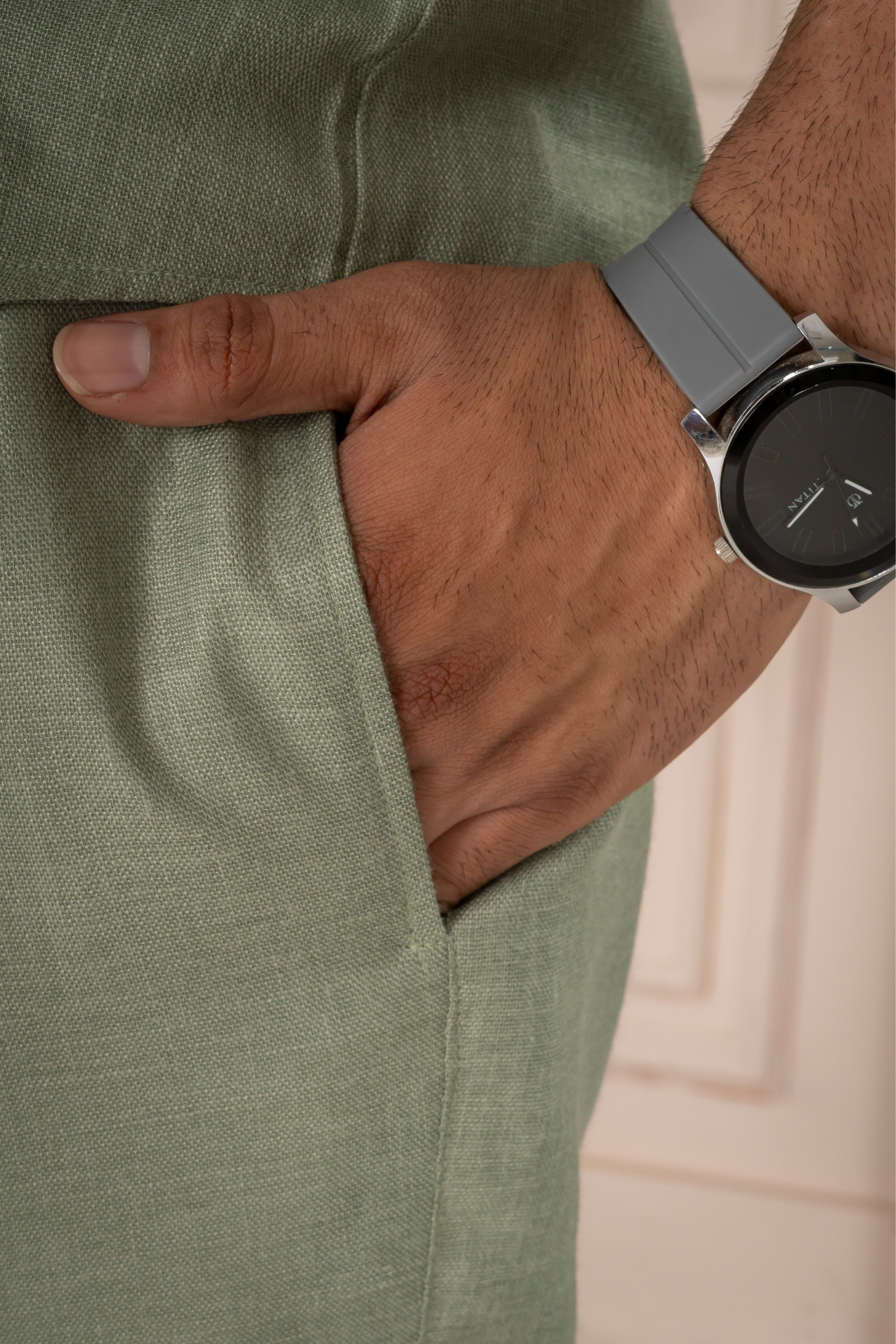 Men's Green Linen Co-Ord Set | Premium Casual Shirt & Pant Outfit