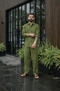 Green Men Linen Men's Co-ord Set